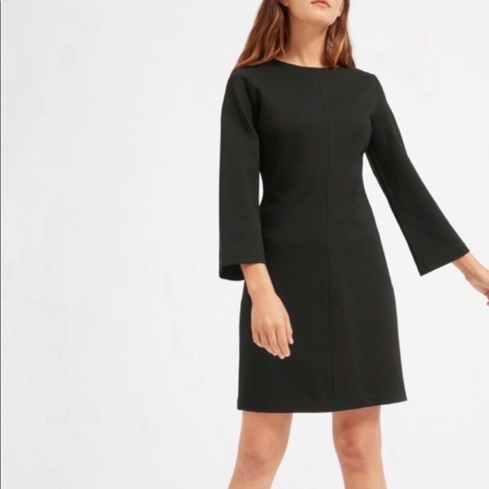 Everlane Women's The Long Sleeve Shift Little Black Dress Size 2